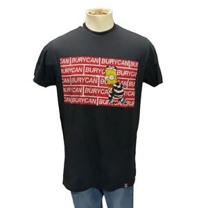 Burycan Paris Black T Shirt Bart Simpson Jailbird Embellished size XL